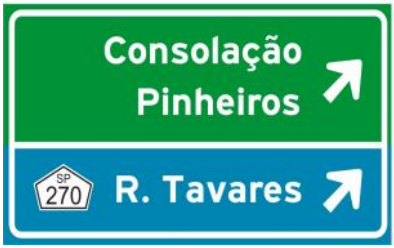 placa de orientação de destino